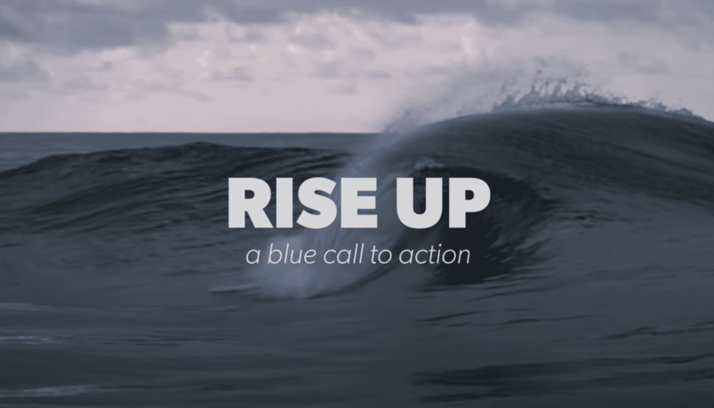 RISE UP a blue call to action banner