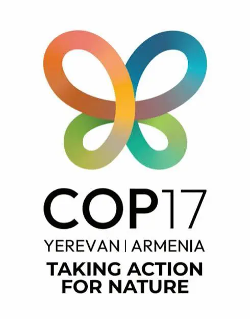 CBD COP17 logo: a multicoloured butterfly above the words 'COP17 Yerevan | Armenia, Taking Action for Nature'